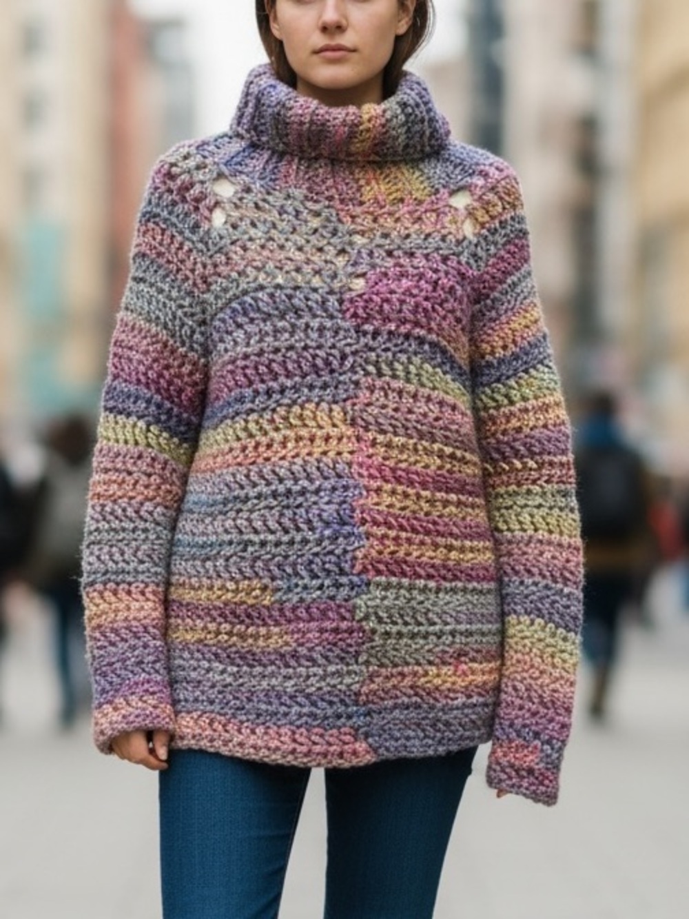 Multicolor Knit Women's Sweater